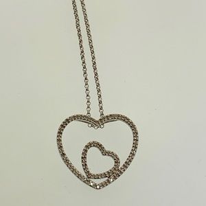 White gold diamond heart necklace
